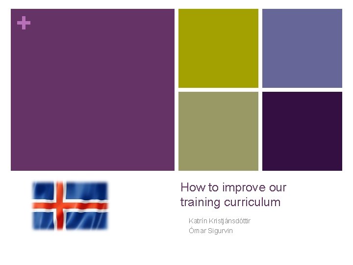 + How to improve our training curriculum Katrín Kristjánsdóttir Ómar Sigurvin 