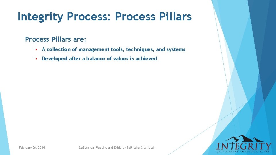A Plan for Transformation Integrity Process Mark A