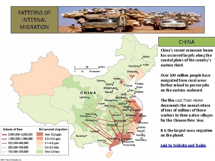 PATTERNS OF INTERNAL MIGRATION CHINA China’s recent economic boom has occurred largely along the