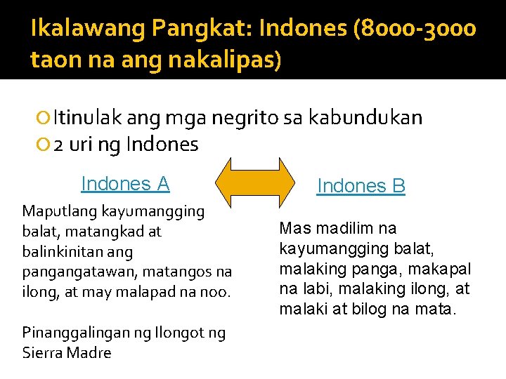 Unang Pangkat Ng Mga Taong Dumating Sa Pilipinas