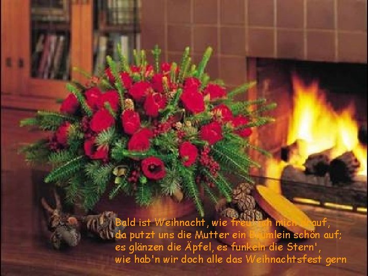 Bald ist Weihnacht, wie freu' ich mich drauf, da putzt uns die Mutter ein