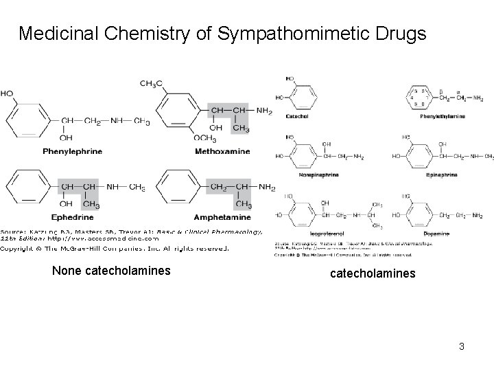 Medicinal Chemistry of Sympathomimetic Drugs None catecholamines 3 