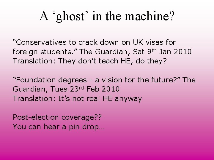 A ‘ghost’ in the machine? “Conservatives to crack down on UK visas foreign students. A ‘ghost’ in the machine? “Conservatives to crack down on UK visas foreign students.