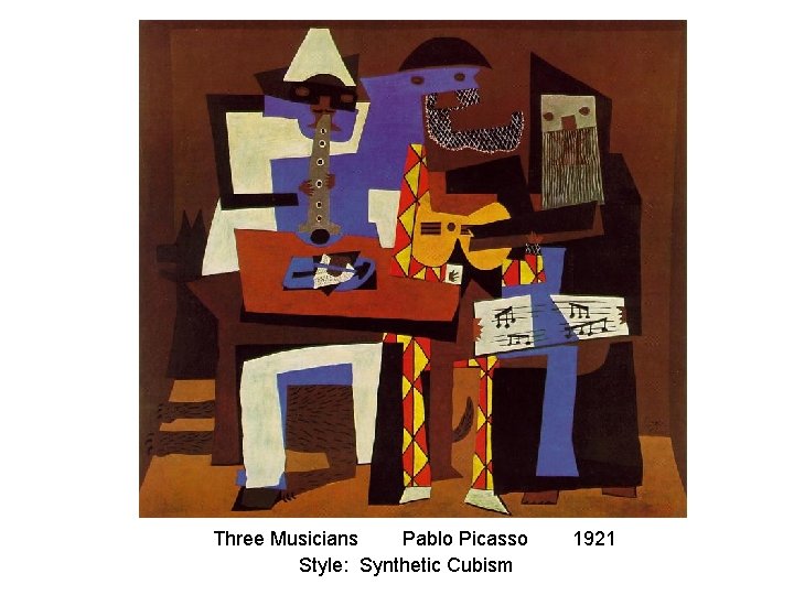 Three Musicians Pablo Picasso Style: Synthetic Cubism 1921 