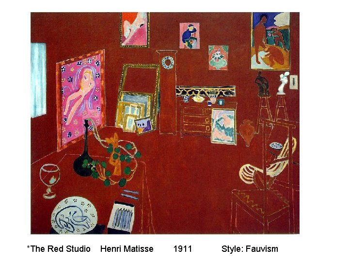 *The Red Studio Henri Matisse 1911 Style: Fauvism 