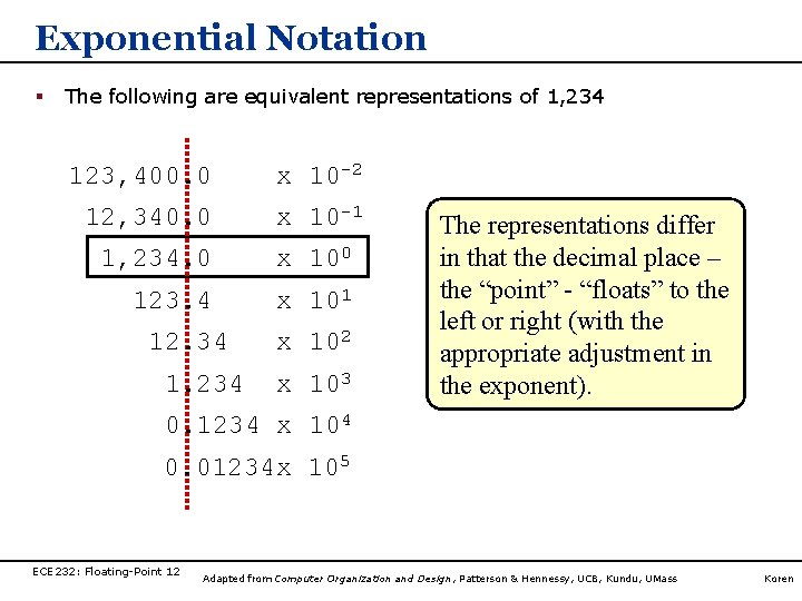 Exponential Notation § The following are equivalent representations of 1, 234 123, 400. 0 Exponential Notation § The following are equivalent representations of 1, 234 123, 400. 0