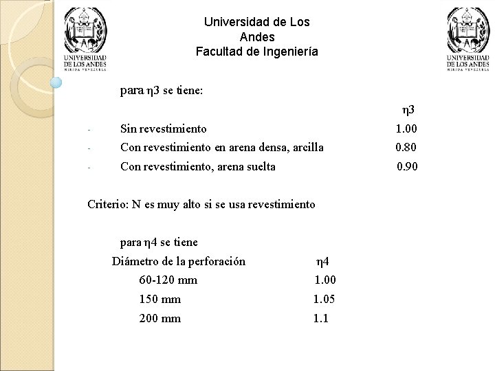 Universidad de Los Andes Facultad de Ingeniería para η 3 se tiene: η 3
