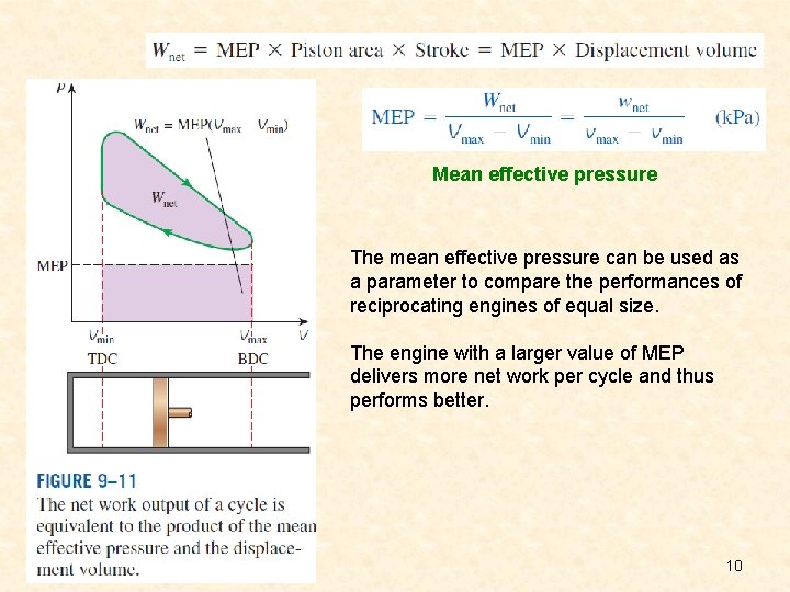 Mean effective pressure The mean effective pressure can be used as a parameter to