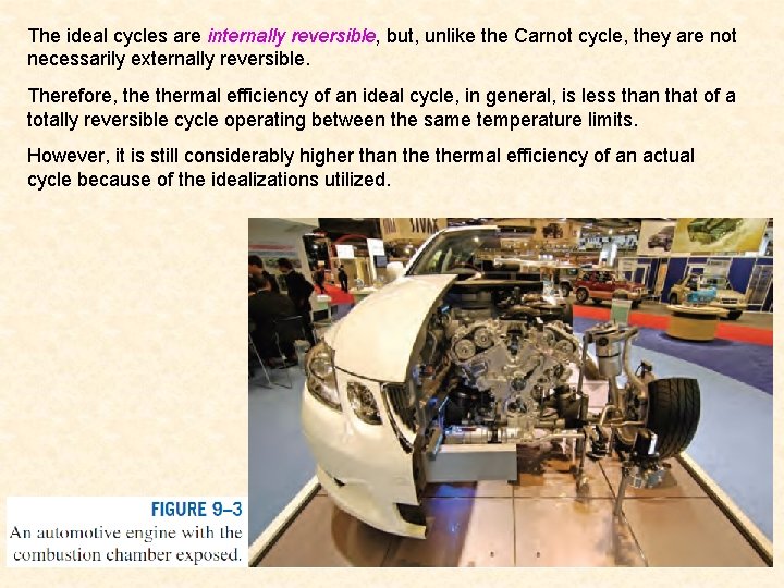 The ideal cycles are internally reversible, but, unlike the Carnot cycle, they are not