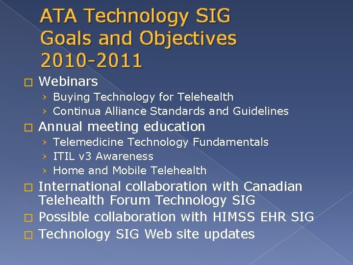 ATA Technology SIG Goals and Objectives 2010 -2011 � Webinars › Buying Technology for