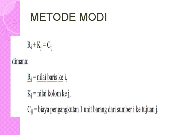 METODE MODI 