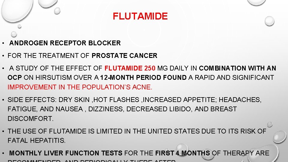 FLUTAMIDE • ANDROGEN RECEPTOR BLOCKER • FOR THE TREATMENT OF PROSTATE CANCER • A