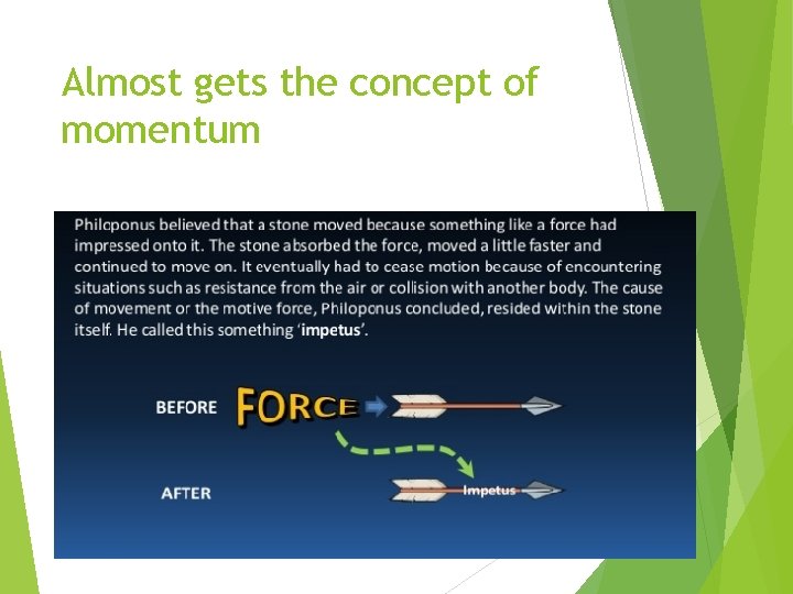 Almost gets the concept of momentum Almost gets the concept of momentum