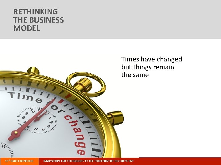 RETHINKING THE BUSINESS MODEL Times have changed but things remain the same 15 th