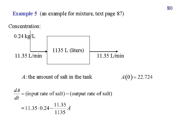 Example 5 (an example for mixture, text page 87) Concentration: 0. 24 kg/L 11.