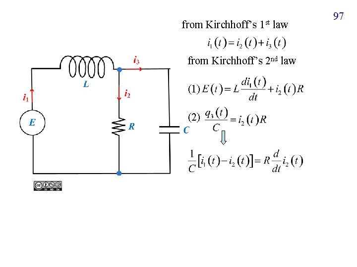 from Kirchhoff’s 1 st law from Kirchhoff’s 2 nd law (1) (2) 97 