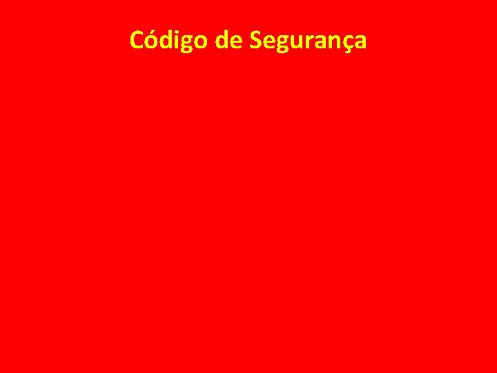 Código de Segurança 