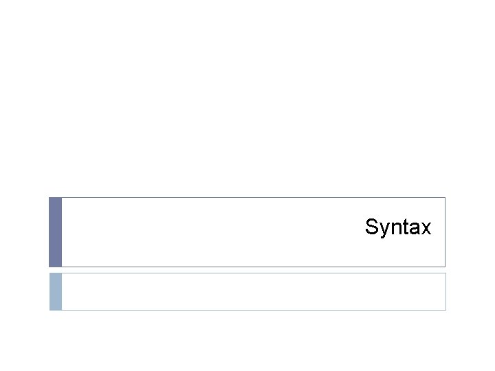 Syntax 