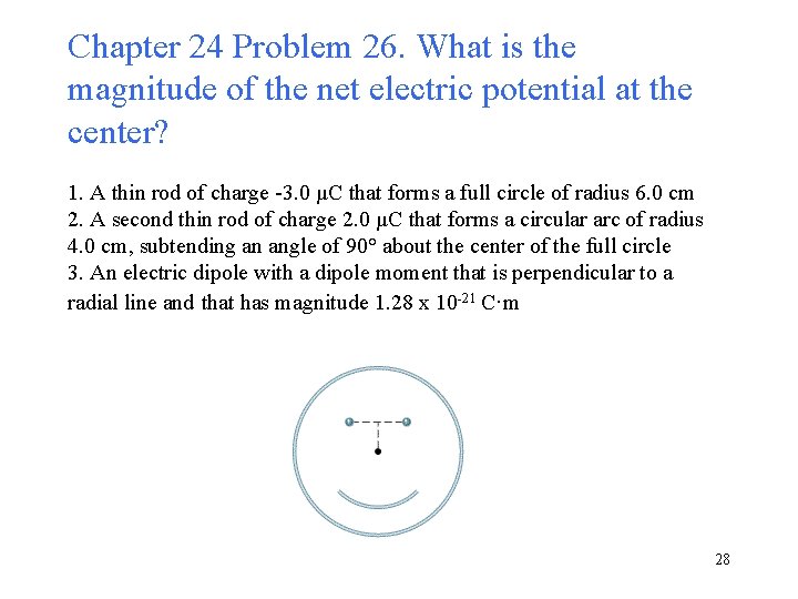 Chapter 24 Problem 26. What is the magnitude of the net electric potential at