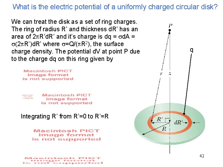 What is the electric potential of a uniformly charged circular disk? We can treat