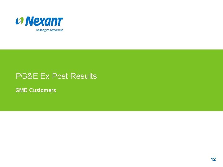 PG&E Ex Post Results SMB Customers 12 