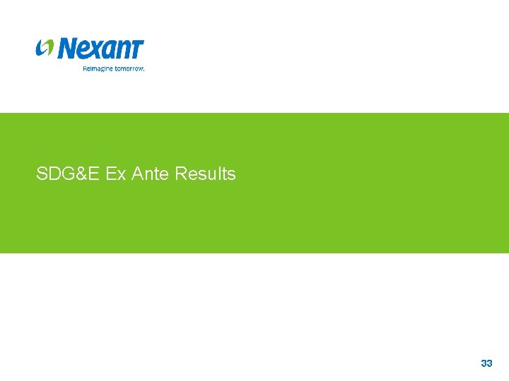 SDG&E Ex Ante Results 33 