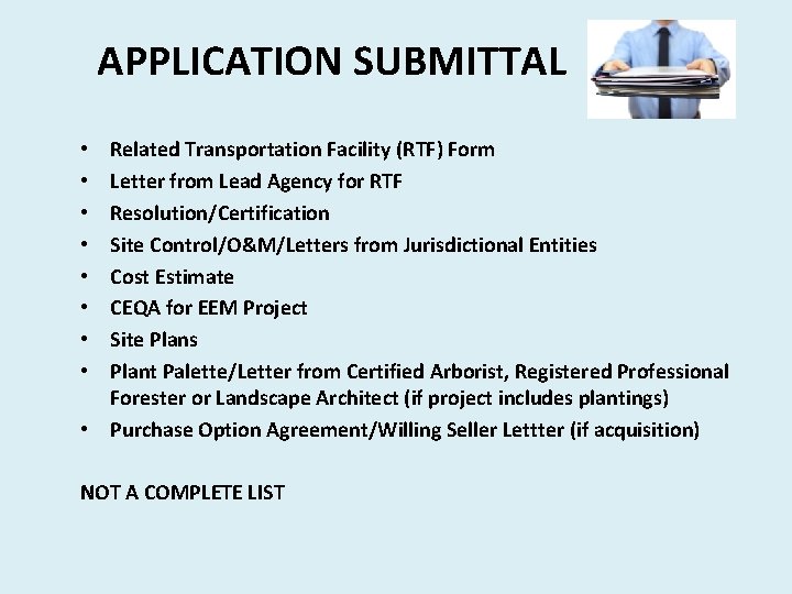 APPLICATION SUBMITTAL Related Transportation Facility (RTF) Form Letter from Lead Agency for RTF Resolution/Certification