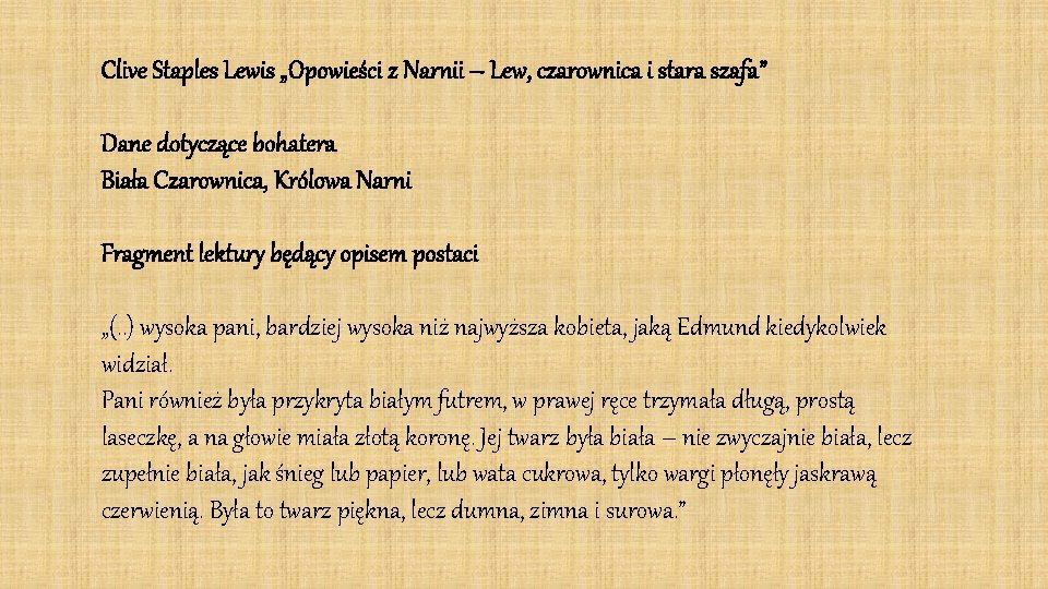 Clive Staples Lewis „Opowieści z Narnii – Lew, czarownica i stara szafa” Dane dotyczące