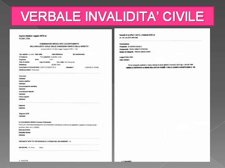 VERBALE INVALIDITA’ CIVILE 