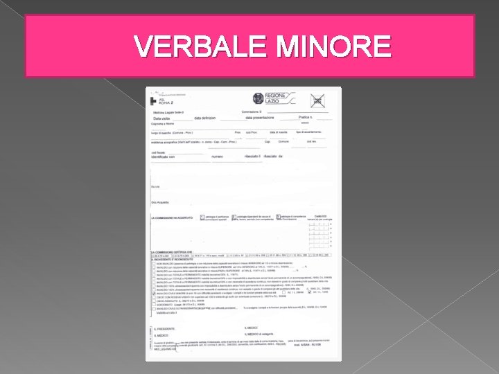 VERBALE MINORE 