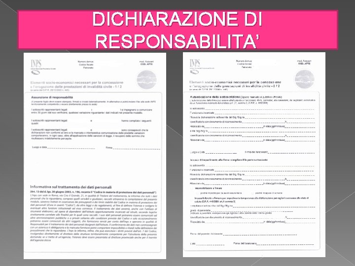 DICHIARAZIONE DI RESPONSABILITA’ 