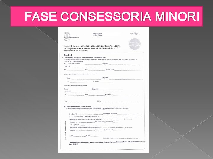 FASE CONSESSORIA MINORI 