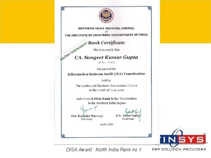 DISA Award : North India Rank no 1 © 2007 Grant Thornton India Pvt.
