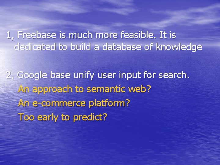 Introduction to Freebase Kou yubo Web Outline What