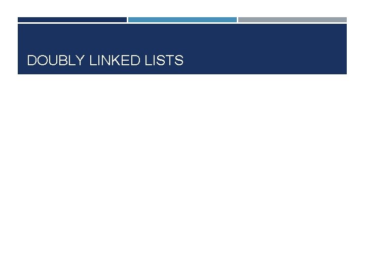 DOUBLY LINKED LISTS 