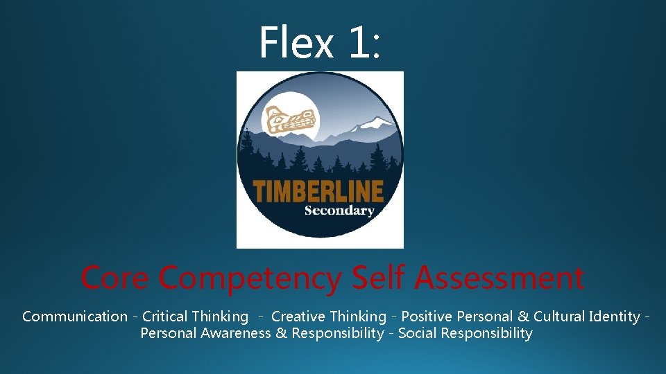 Flex 1: Core Competency Self Assessment Communication - Critical Thinking - Creative Thinking -