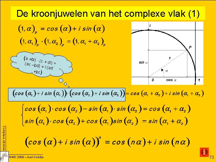 De kroonjuwelen van het complexe vlak (1) (a +bi) · (c + di) =