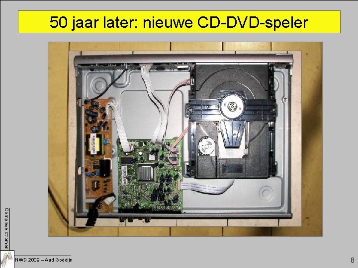 50 jaar later: nieuwe CD-DVD-speler Complexe stromen NWD 2009 – Aad Goddijn 8 