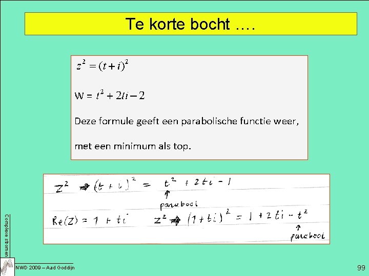 Te korte bocht …. Complexe stromen NWD 2009 – Aad Goddijn 99 