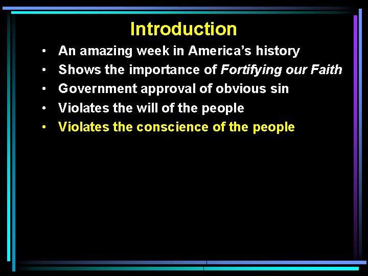 Introduction • • • An amazing week in America’s history Shows the importance of