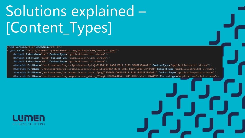 Solutions explained – [Content_Types] 
