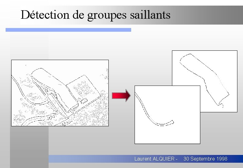 Détection de groupes saillants Laurent ALQUIER - 30 Septembre 1998 