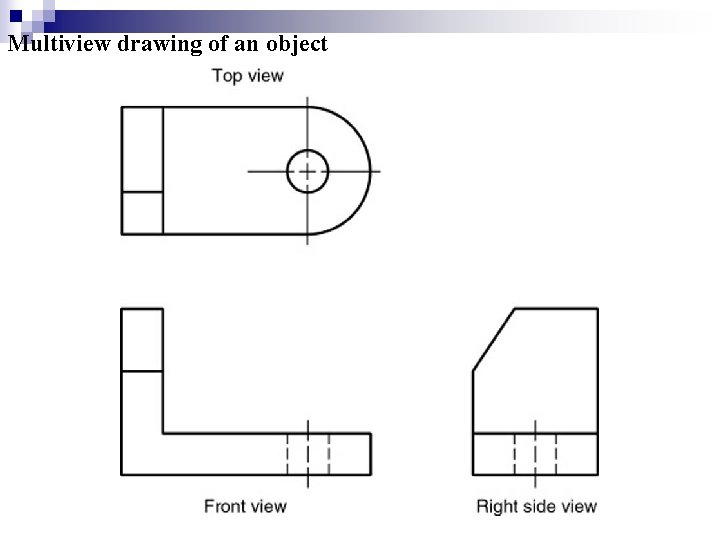 Multiview drawing of an object 