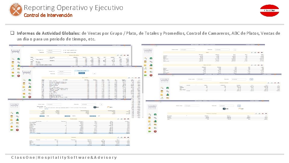 Reporting Operativo y Ejecutivo Control de Intervención q Informes de Actividad Globales: de Ventas