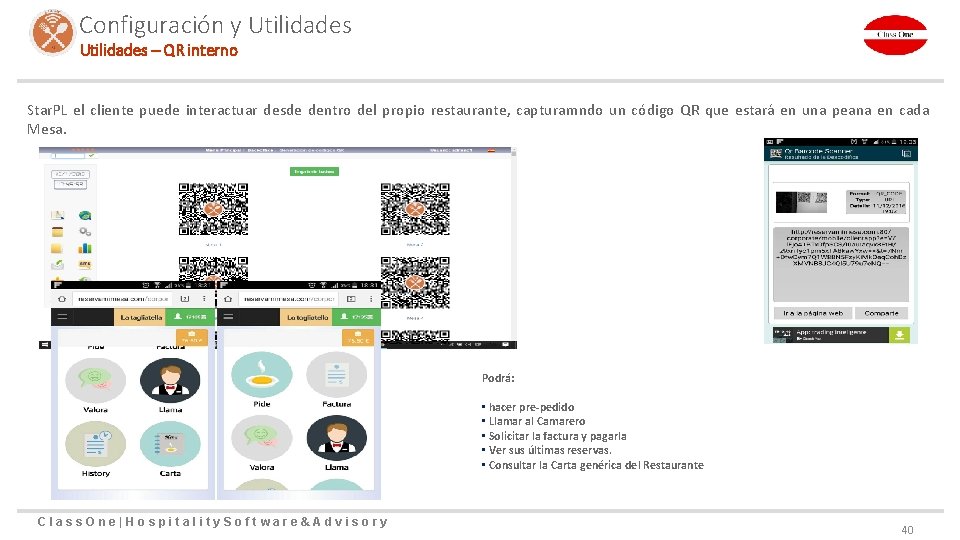 Configuración y Utilidades – QR interno Star. PL el cliente puede interactuar desde dentro