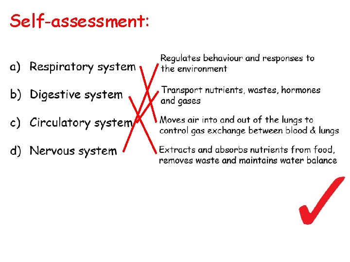 Self-assessment: 