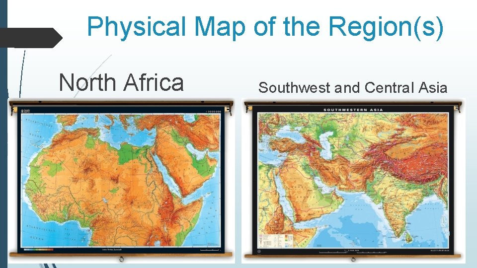 Physical Map of the Region(s) North Africa Southwest and Central Asia 