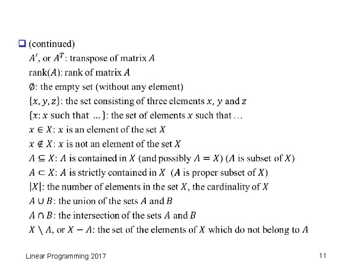 q Linear Programming 2017 11 