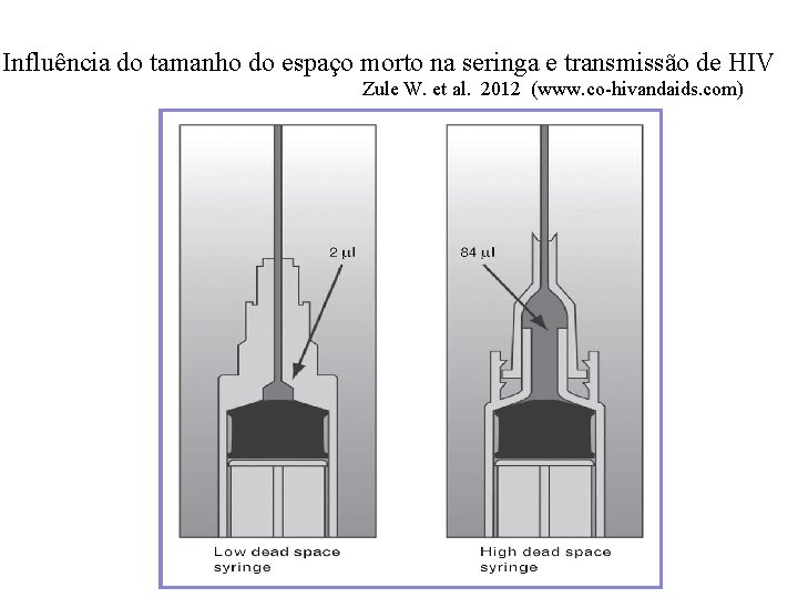 Influência do tamanho do espaço morto na seringa e transmissão de HIV Zule W.