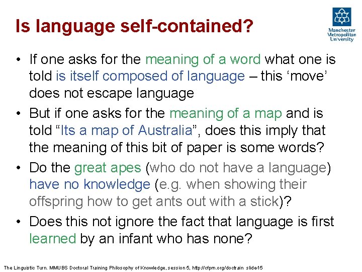 The Linguistic Turn To What Extent Is Knowledge